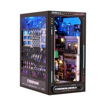 Sensor De Luz Led Diy Livro Nook Kit 3d Quebra-cabeça De Madeira Estante Inserção Modelo Casa De