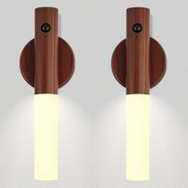 Sensor de movimento LANDGOO LED Nursery Night Light, madeira de nogueira Sensor de movimento LANDGOO LED Nursery Night Light, madeira de nogueira