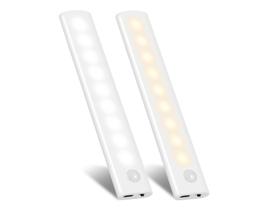 Sensor de movimento LED sob as luzes do gabinete Akay & Tina, pacote com 2