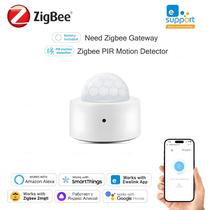 Sensor De Movimento Mini PIR Zigbee Detector Infravermelho Alarme Funciona Com Alexa Google Home