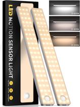 Sensor de movimento Stair Light Auxoda de 13 polegadas, 3 cores, 3200mAh, pacote com 2 Sensor de movimento Stair Light Auxoda de 13 polegadas, 3 cores, 3200mAh, pacote com 2