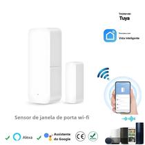 Sensor de Porta Inteligente Wi-Fi Tuya - Detector de Abertura e Fechamento com Controle por App