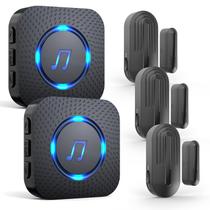 Sensor de porta sem fio Chime SanJie 3 sensores e 2 receptores Sensor de porta sem fio Chime SanJie 3 sensores e 2 receptores