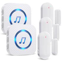 Sensor de porta sem fio Chime SanJie 3 sensores e 2 receptores Sensor de porta sem fio Chime SanJie 3 sensores e 2 receptores
