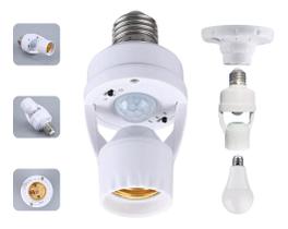 Sensor De Presença Com Fotocélula Para Lâmpada Soquete E27 Sensor De Presença Com Fotocélula Para Lâmpada Soquete E27
