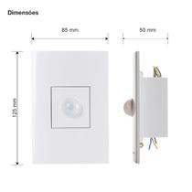Sensor de Presença Embutir Parede 4x2 Com Fotocelula Sleek