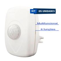 Sensor De Presença Fotocélula Multifuncional Lente 180 Qualitronix - 5 unidades