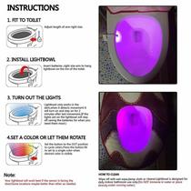 Sensor De Presença Luz Led 8 Cores Vaso Sanitário Lightbowl