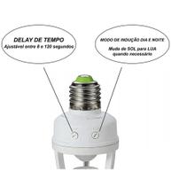 Sensor De Presença Soquete Luz Iluminação E27 Movimento 360 Cor Branco Sensor De Presença Soquete Luz Iluminação E27 Movimento 360 Cor Branco