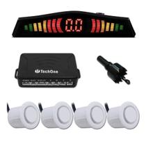 Sensor De Ré 4 Pontos Estacionamento Branco Perolado Techone Sensor De Ré 4 Pontos Estacionamento Branco Perolado Techone