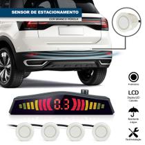 Sensor de Ré Estacionamento Branco Pérola Perolado Aviso Sonoro Chery QQ 2011 2012 2013 2014 2015 2016 - E-Tech