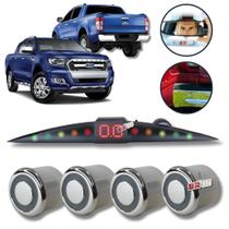 Sensor De Ré Estacionamento Cromado Emborrachado Ford Ranger