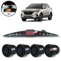 Sensor De Ré Estacionamento Preto Fosco Hyundai Creta Visor Slim Led