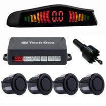 Sensor De Ré Estacionamento Preto Fosco Visor Led
