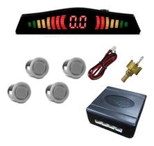 Sensor de Ré p/ Carro Display Digital 4 Pontos Prata Kx3 Eco