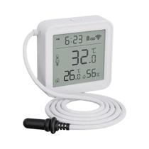 Sensor De Temperatura E Umidade WiFi Inteligente Com Cabo De Sonda Externa, Controle Remoto Pelo APP