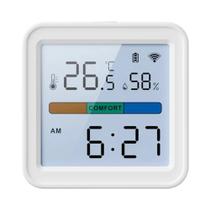 Sensor De Temperatura E Umidade WiFi Inteligente Com Luz De Fundo, Suporte Para Alexa E Google