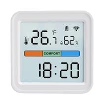 Sensor De Temperatura E Umidade WiFi Inteligente Com Tela LCD, Higrômetro E Termômetro, Compatível Sensor De Temperatura E Umidade WiFi Inteligente Com Tela LCD, Higrômetro E Termômetro, Compatível
