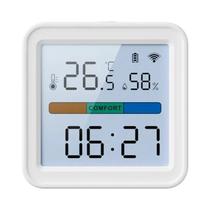 Sensor De Temperatura E Umidade WiFi Inteligente Tuya Higrômetro Termômetro Com Luz De Fundo Para