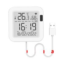 Sensor De Temperatura E Umidade WiFi Para Casa Inteligente Com Luz De Fundo, Funciona Com Alexa, Sensor De Temperatura E Umidade WiFi Para Casa Inteligente Com Luz De Fundo, Funciona Com Alexa,
