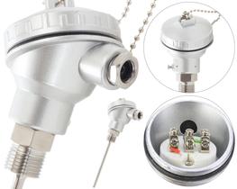 Sensor de Temperatura PT100 Simples 3 Fios KSC Haste de Inox 304 6X100 MM Rosca 1/2 BSP Com Cabeçote Sensor de Temperatura PT100 Simples 3 Fios KSC Haste de Inox 304 6X100 MM Rosca 1/2 BSP Com Cabeçote