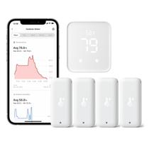 Sensor de Umidade WiFi SwitchBot 4 Unidades com Hub 2 IP65 Sensor de Umidade WiFi SwitchBot 4 Unidades com Hub 2 IP65