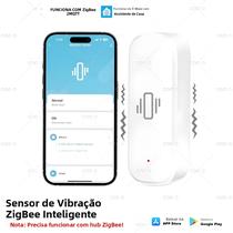Sensor De Vibração Inteligente ZigBee Alarme De Movimento E Choque Controle Por Aplicativo Monitor
