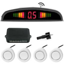 Sensor Estac Re Visor Led Meia Lua 4pts Aviso Sonoro Branco