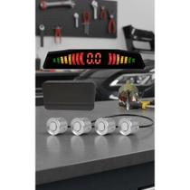 Sensor Estacionamento 18mm Prata C/ Display Sonoro Universal