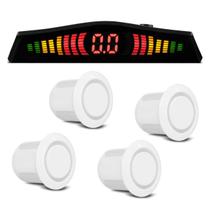 Sensor Estacionamento 4 Pontos Branco Display Led Colorido Universal