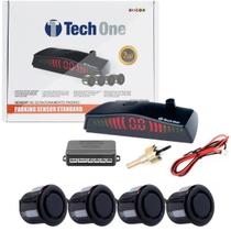 Sensor Estacionamento 4 Pontos Preto Brilho Display Led Sinal Sonoro