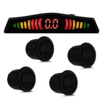 Sensor Estacionamento 4 Pontos Preto Fosco Universal Display Led Colorido Meia Lua