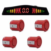 Sensor Estacionamento 4 Pontos Vermelho Display Led Colorido Sensor Estacionamento 4 Pontos Vermelho Display Led Colorido