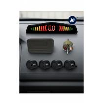 Sensor Estacionamento 4 Ré, Display LED Preto Seguranca Veic