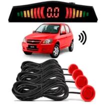 Sensor Estacionamento 4 Sensores Ré 18mm Display Led Cor Vermelho