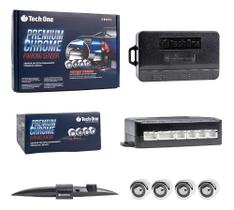 Sensor Estacionamento Cromado Parachoque Metal Tech One Prem