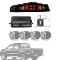 Sensor estacionamento de ré 4 sensores prata display cinoy