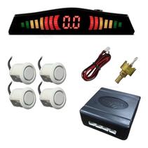 Sensor Estacionamento Ré 4 Sensores Display Branco Universal Sensor Estacionamento Ré 4 Sensores Display Branco Universal