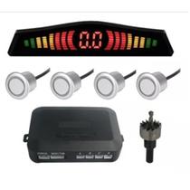 Sensor Estacionamento Ré c/ display Prata 18mm + serra copo