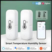 Sensor Inteligente De Temperatura E Umidade Tuya Zigbee Wifi Termômetro Residencial Compatível Com