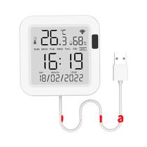 Sensor Inteligente De Temperatura E Umidade WiFi Com Luz De Fundo Para Casa Inteligente, Funciona