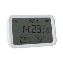 Sensor Inteligente De Temperatura, Umidade E Intensidade De Luz Com Relógio Despertador Compatível Sensor Inteligente De Temperatura, Umidade E Intensidade De Luz Com Relógio Despertador Compatível