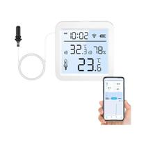 Sensor Inteligente De Umidade E Temperatura WiFi Com Sonda LCD Para Monitoramento De Casa via APP E - ONENUO
