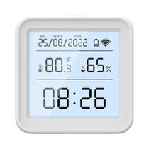 Sensor Inteligente Wi-Fi de Temperatura e Umidade - Higrômetro com Termômetro e Luz de Fundo (Compatível com Alexa e Google)