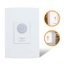 Sensor Presença E Movimento C/ Interruptor 6 Em 1 Automático Fotocélula Temporizador Parede 180 Grau Cor:Branco