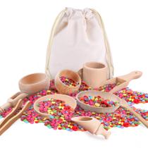 Sensory Bin Tools Yowlieu Wooden, 10 unidades para bebês e crianças Sensory Bin Tools Yowlieu Wooden, 10 unidades para bebês e crianças