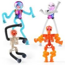 Sensory Fidget Toy eowvsio Halloween LED Pop Tubes Skeleton