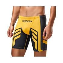SEOBEAN-Nova roupa de banho colorida de cintura baixa masculina, roupa de banho longa VORTEX