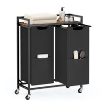 Separador de roupa VASAGLE UBLH021B01 110L com 2 compartimentos