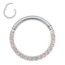 Septum Jewelry PEAKLINK Opal 16G Nose Hoop Ring Surgical Steel Septum Jewelry PEAKLINK Opal 16G Nose Hoop Ring Surgical Steel